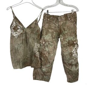 SANCTUARY Tie Dye Camo Tank & Pants Size Small